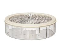 Cpolebev de Fruta de Lujo Transparente con Tapa Caja de Dulces de Gran Capacidad Caja de Almacenamiento Dividida para Refrigerios y Frutas Secas