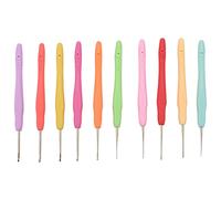 Cpolebev de Ganchillo de Encaje de TamañO PequeñO de 10 Piezas (0.5-2.75 Mm), de Ganchillo ErgonóMicos con Manejar de Agarre Suave para Hilo