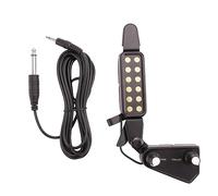 Cpolebev de Guitarra AcúStica de 12 Orificios de Boca de Sonido Transductor MagnéTico Atenuador Cable de Audio Partes y Accesorios de Guitarra
