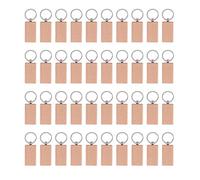 Cpolebev de Madera en de 40 Piezas, Llave de Grabado Rectangular, Llaveros de Madera DIY, Etiquetas para Llaves Que Pueden Grabar Regalos DIY