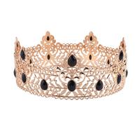 Cpolebev de para Hombres, Coronas de CumpleañOs para Hombres NiñOs Real Vintage con Diamantes de ImitacióN Negros,