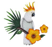 Cpolebev Decoración Artística de Pared de Loro de Metal, Decoración de Valla de Pared de Pájaros Al Aire Libre, Figura de Loro Colorida para Decoraciones de Jardín Al Aire Libre B