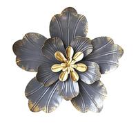 Cpolebev Decoración de Arte de Pared de Flores de Metal, Escultura Floral Rústica, Decoración Colgante de Pared de Arte de Pared 3D para Sala de Estar Interior