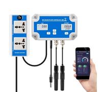 Cpolebev Detector de Calidad del Agua WiFi 3 en 1 W2839 PH/ORP/Temperatura Electrodo Tipo BNC Sonda para Monitor HidropóNico de Acuario Enchufe de la UE