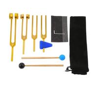 Cpolebev DipasóN 128Hz 256Hz 512Hz 528Hz Set para CuracióN de Sonido, Instrumento Musical, Terapia, Herramientas de VibracióN de Sonido