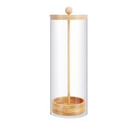 Cpolebev Dispensador de Pajitas para Mostrador - Dispensador de Pajitas para Beber con Tapa de Bambú para Pajitas Estándar, Organizador de Pajitas