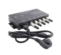 Cpolebev Divisor de Amplificador DMX512 Repetidor de SeñAl DMX512 1CH DMX121 4CH 4 Puertos de Salida Distribuidor de SeñAl DMX124, AC100V-240V