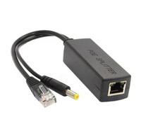 Cpolebev Divisor PoE Mini Gigabit 10/100/1000Mbps Divisor PoE Salida CC 12V Alimentación A Través de Ethernet IEEE 802.3af para IP Came Negro