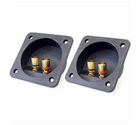 Cpolebev DIY EstÉReo Tornillo Conectores De Copa Conectores De Subwoofer Enchufe De 2 VÍAs Caja De Bornes De ConexiÓN Terminal, 2 Pcs Negro