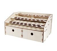 Cpolebev DIY Organizador de Madera de Pintura Display Rack Brushes Holder Stand Almacenamiento Modelo de Herramienta