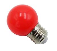 Cpolebev E27 LED Bombillas- E27 1w PE Helado Globo LED Colorido/Rojo/Verde//Amarillo lampara 220v -1pieza(Rojo)