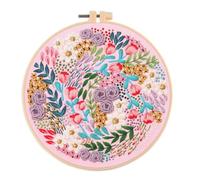 Cpolebev El Kit de Bordado para Principiantes y Entusiastas del Bordado Incluye Paisaje Floral con Agujas de Hilo,e