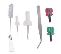 Cpolebev El Kit de Limpieza de la máquina de Coser de 6 Piezas Incluye Pinzas Destornillador de Cepillo de Pelusa de Doble Cabeza, para Herramientas de Costura