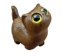 Cpolebev Encantadora Figura de Gatito de Madera: Decoración de Hecha A Mano, Adornos de Gatitos Simples de Lindos Tallados en Madera en Color Café