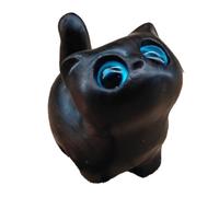 Cpolebev Encantadora Figura de Gatito de Madera: Decoración de Hecha A Mano, Adornos de Gatitos Simples de Lindos Tallados en Madera en Color Negro