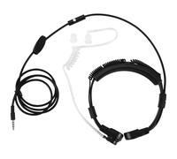 Cpolebev Enchufe de 3.5mm Auricular de microfono de Garganta tactica Encubierta Ajustable Auriculares de Tubo de Aire con microfono de Garganta para telefonos Inteligentes