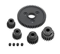 Cpolebev Engranaje Recto de Metal 54T 0.8 32P 3956 con 16T 18T 20T 21T Juego de Engranajes de PiñOnes para 1/10 Slash Stampede Summit E-