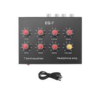 Cpolebev EQ-7 Car Audio Amplificador de Auriculares Ecualizador EQ de 7 Bandas Ecualizador de Sonido Digital de 2 Canales