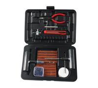Cpolebev Equipo de Reparación de Neumáticos de 70 Piezas,Kit de Parches de Neumáticos para Reparar un Pinchazo,Kit de Herramientas para Cambiar Pinchazos de Neumáticos Sin Cámara