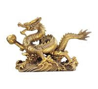 Cpolebev Escultura de Estatua de DragóN Feng Shui de LatóN, Adornos de Mesa para Oficina en Casa para Riqueza y éXito, Regalos de Buena Suerte