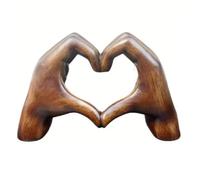 Cpolebev Escultura de Gesto de Corazón Estatua de Gesto de Mano Escultura de Corazón de Resina Adorno Amantes Accesorio de Decoración de Mesa de Comedor