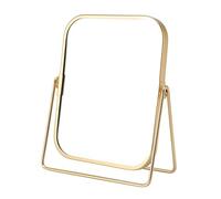 Cpolebev Espejo de Maquillaje de Vanidad con Soporte de Metal Espejo de Mesa de Escritorio Giratorio de 360 Grados