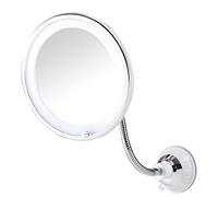 Cpolebev Espejo Plegable con Ventosa RotacióN de 360 Grados LED 10X con Fuerte Ventosa Espejo PortáTil de Viaje InaláMbrico para el Hogar