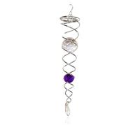 Cpolebev Estabilizador de Hilandero de Viento de en Espiral de Bola de Púrpura, Espiral Decorativa, Hilandero de Viento en Espiral, Decoración de Jardín