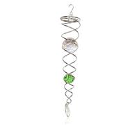 Cpolebev Estabilizador de Hilandero de Viento de en Espiral de Bola de Verde, Espiral Decorativa, Hilandero de Viento en Espiral, Decoración de Jardín