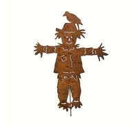 Cpolebev Estaca de Jardín de Espantapájaros, Letrero de Metal para Patio, Decoración de Otoño, Halloween, Acción de Gracias, Escultura de Espantapájaros para Patio
