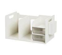 Cpolebev Estante de Almacenamiento para Libros con Cajones para Estudiantes, Caja de Almacenamiento con Bloqueo de Estantería, de Libros, Organizador de Escritorio, Sujetalibros