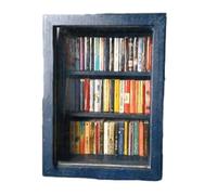 Cpolebev EstanteríA en Miniatura, EstanteríA de Bolsillo para la Ansiedad, Biblioteca de Libros PequeñOs de Madera, EstanteríA para Aliviar el EstréS, Mesa
