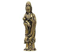 Cpolebev Estatua de Bronce Buda de Bronce Bodhisattva Buda Yin en Miniatura para DecoracióN de Paisaje PequeñO, ArtíCulos de Bronce Antiguos