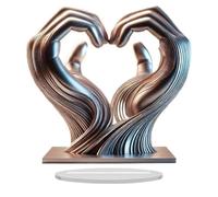 Cpolebev Estatua de Dedo de Amor en Forma de Corazón, Escultura de Manos de Acrílico, de Arte Moderno, Decoración del Hogar, Decoración Estética para el Dormitorio