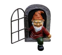 Cpolebev Estatua de Gnomo de JardíN, Abrazador de áRbol de Elfo Afuera de la Puerta, DecoracióN Divertida de áRbol de JardíN, DecoracióN de Porche de Patio, CéSped, Estilo 2