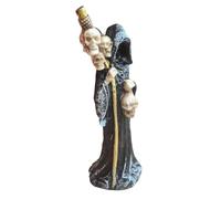 Cpolebev Estatua de la Santa Muerte de Pie, Figura Decorativa de Muerte, Estatua de la Parca Sosteniendo una Calavera, Altar de Halloween