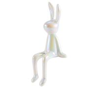 Cpolebev Estatuas de Conejos Artesanías de Cerámica Figuras de Animales Nórdicos Modernas y Brillantes Creativas Adornos Decorativos Figuras de Animales