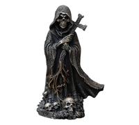 Cpolebev Estatuilla de Esqueleto Evils Grim Reaper para Halloween, Decoración del Hogar y la Oficina, Estatua de Resina, Adorno de Escultura C