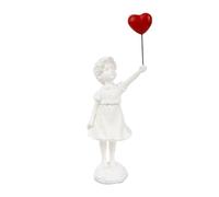 Cpolebev Estatuilla de Niña con Globo, Estatua, Escultura, Sala de Estar, Estudio, Dormitorio, Decoración de Mesa para el Hogar, Color