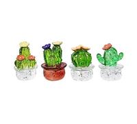 Cpolebev Estatuillas de Cactus, Figuras de Plantas de SimulacióN de Cactus en Miniatura de Vidrio, Adornos, de Escritorio, DecoracióN del Hogar