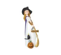 Cpolebev Estatuillas y Estatuas de Brujas de Halloween DecoracióN del Hogar Brujas de Resina Escultura de Elfo A
