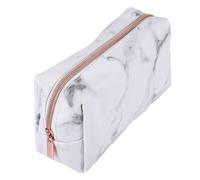 Cpolebev Estuche de LáPices de PapeleríA de PU de MáRmol Estuche de Maquillaje con Cremallera de Rosa para NiñAs y Adolescentes