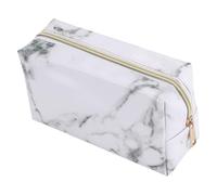 Cpolebev Estuche de LáPices de PapeleríA de PU de MáRmol Estuche de Maquillaje con Cremallera Dorada para NiñAs y Adolescentes