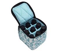 Cpolebev Estuche de Transporte de Aceite de 9 Organizador de Aceites Esenciales una Prueba de Golpes Bolsa de Viaje Adecuada (Azul)