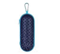 Cpolebev Estuche para Gafas de Natación, Estuche de Transporte de EVA con Orificio de Drenaje, Estuche para Gafas de Sol con Cremallera y Clip Azul