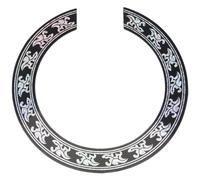 Cpolebev Etiqueta Engomada de la Etiqueta Engomada de Rose del Agujero de Sonido para Piezas de Guitarra CláSica AcúStica Negro + Plata