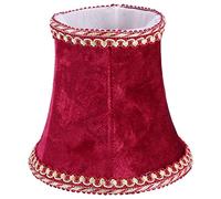 Cpolebev Fabric Clip En Pantalla LÁMpara, E14 Hecha A Mano para LÁMpara De Pared De Estilo Europeo Moderno, LÁMpara De Cristal, LÁMpara De Vela, Mesa con DecoraciÓN De Franela Azul (Rojo)