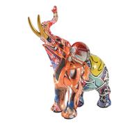 Cpolebev Figura de Escultura de Elefante de Graffiti de Pintura NóRdica Estatua de Elefante de Arte Colorido DecoracióN Creativa de la Estatua del Animal de Resina A