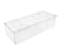 Cpolebev Florero de AcríLico Transparente Centro de Mesa Floral Rectangular para Mesa de Comedor Florero Moderno Rectangular de 9.8 Pulgadas de
