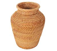 Cpolebev Florero Tejido de RatáN JarróN de Arte DecoracióN de Mesa de Moda Plantas Maceta de Flores Suministros de JardineríA para el Hogar de Moda